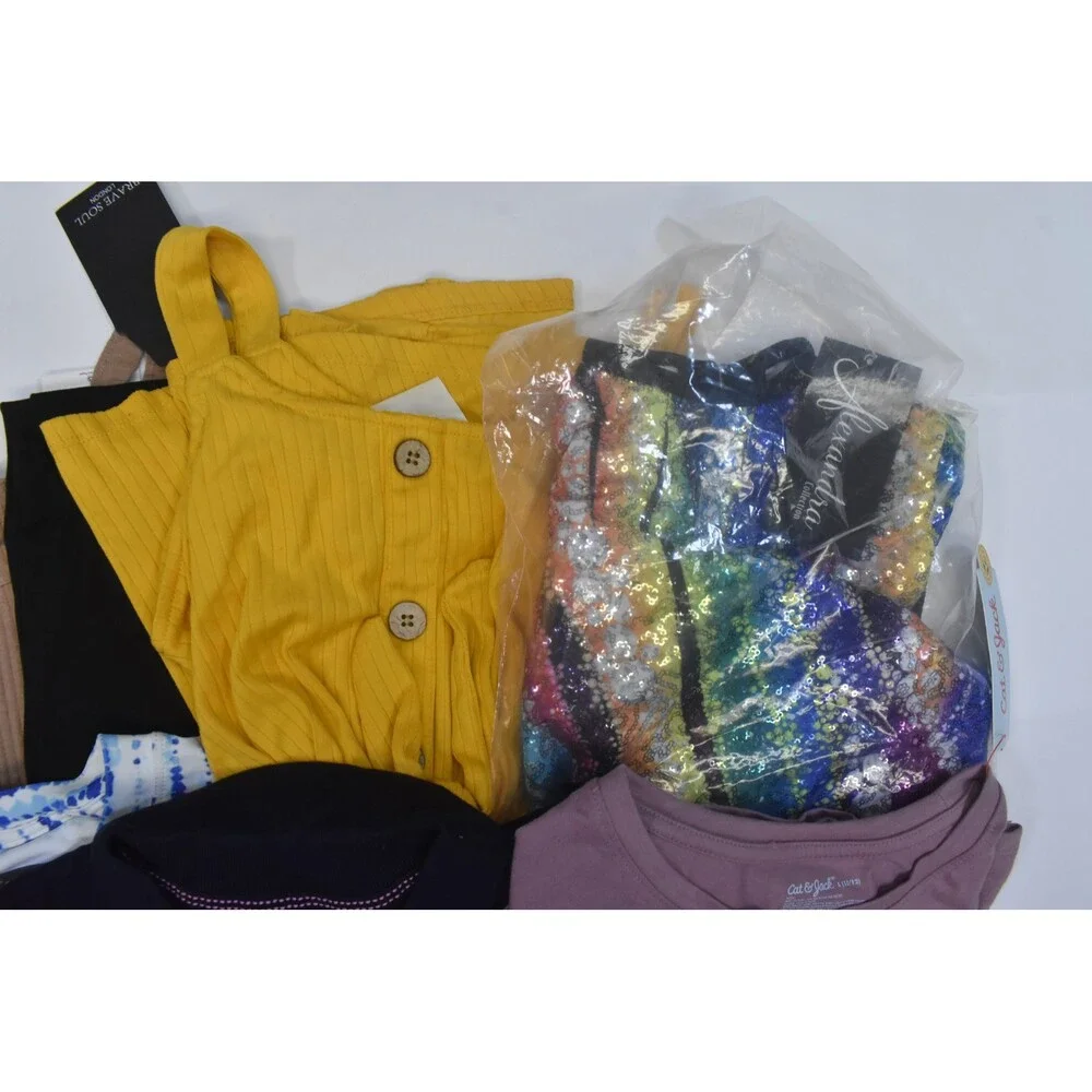 Wholesale Bulk Lot Of 10 Girls Size Large 10/12 Mixed Season Tops Bottoms